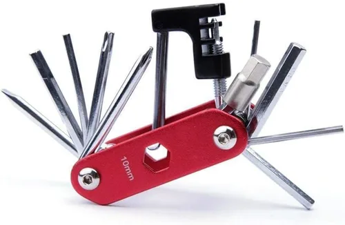 Miniatura 5 de WOTOW Kit de herramientas de reparación de bicicletas y bolsa de sillín de bicicleta, herramienta de cadena de bicicleta 14 en 1, llave hexagonal