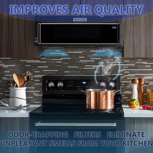 Miniatura 7 de W11282981 - Filtro de carbón para microondas, hidromasaje y KitchenAid 2-pack pre-cut replacement; snaps into over-the-range hood vents; absorbs