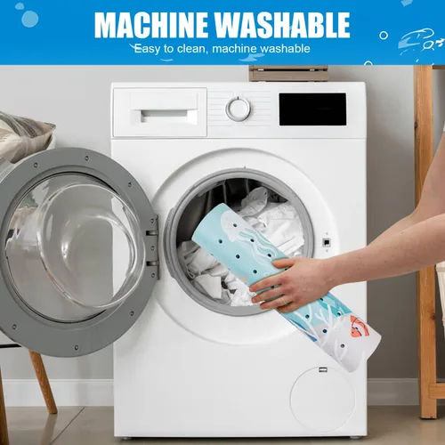 Miniatura 5 de Vanleonet Tapete antideslizante para bañera de bebé de 40 x 16 pulgadas, tapete antideslizante con ventosas y agujeros de drenaje, lavable a