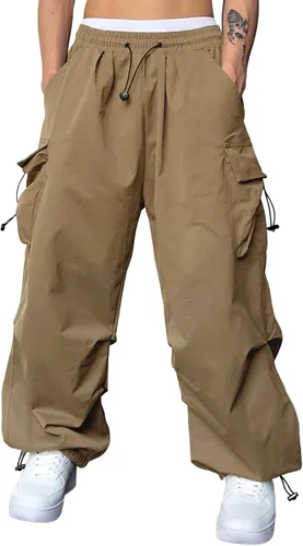 Miniatura 16 de JMIERR Pantalones Cargo Holgados para Hombre de Moda Casuales Pantalón de Paracaídas Ajuste Holgado Harem Joggers con Bolsillos para Ropa Urbana