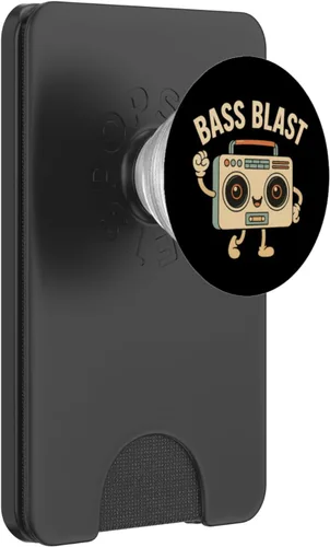 Miniatura 8 de Bass Blast. Retro Boombox Style, Vintage. PopSockets Adhesive PopGrip