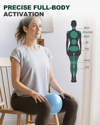 Miniatura 4 de Trideer Pelota de pilates de 9 pulgadas, pelota de ejercicio pequeña para yoga, entrenamiento de núcleo, terapia física, equilibrio, estabilidad