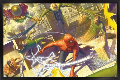 Miniatura 6 de Trends International Marvel Comics - Póster de pared de Spider-Man, batalla con seis siniestros, 22.375 x 34 pulgadas, versión premium sin marco