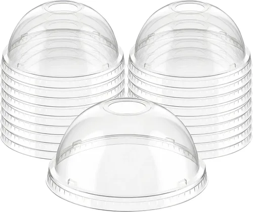 Miniatura 4 de Tapas de plástico PET de 4.213 in, 500 unidades al por mayor, tapas transparentes desechables para tazas de 32 onzas, ideal para bebidas