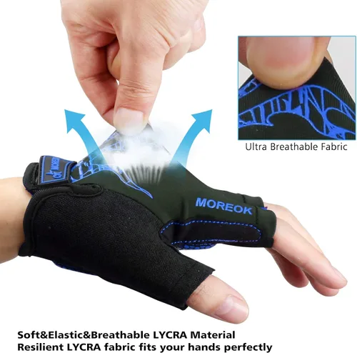 Miniatura 4 de MOREOK - Guantes para bicicleta de montaña (MTB) y ciclismo de descenso (DH), para hombres, de medio dedo, con almohadilla de gel que absorbe