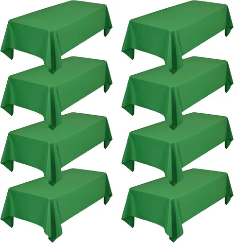 Miniatura 70 de Showgeous Paquete de 4 manteles rectangulares de poliéster de 60 x 102 pulgadas, resistentes a las arrugas, lavables, para bodas, mesas de comedor