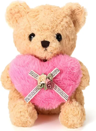 Miniatura 9 de Lindo oso de peluche con corazón rosa para niños, suave oso de peluche para el día de San Valentín, para novias, niños o mamá