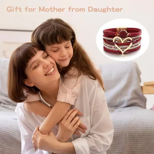Miniatura 6 de Long tiantian Pulseras bohemias de cuero para mujer, lindas pulseras apilables de verano con corazón para mujer, moda 2024 Stuff s