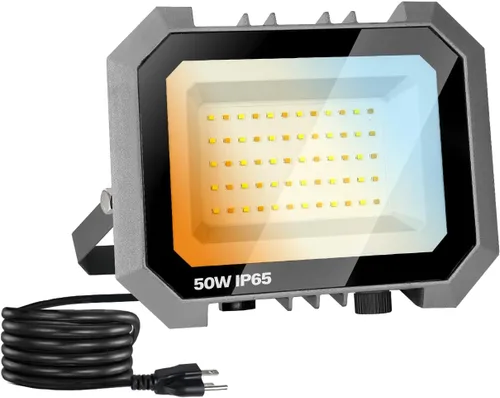 Leddictive - Paquete de 1 luz de inundación LED de 50W para exteriores, 3CCT 3000/4000/6000K seleccionable, 5000 lúmenes, luz de trabajo exterior