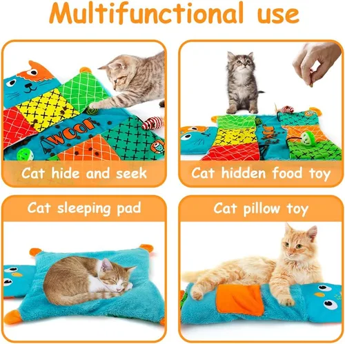 Miniatura 6 de AWOOF Linda alfombra suave de hierba gatera, juguetes interactivos para gatos