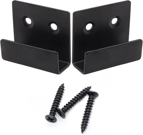 Miniatura 4 de Soporte para azulejos de acero inoxidable de 0.39 pulgadas / 0.39 pulgadas, soporte en U negro, soporte para cartelera, ganchos de montaje en pared