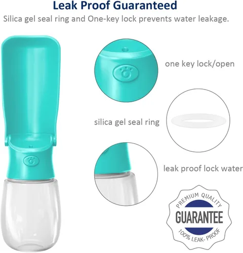 Miniatura 5 de WePet Botella de agua plegable portátil para perros, dispensador de agua para cachorros con alimentador para beber, 12 onzas, resistente a altas