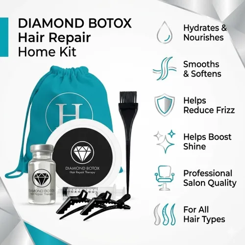 Miniatura 6 de Hair Bar NYC DIY Diamond B0T0X - Kit de tratamiento capilar para el hogar, hidratación profunda y reparación de puntas abiertas, reduce