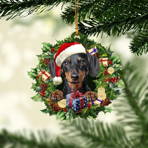 Miniatura 9 de Talataca Dachshund Angelito Durmiente Alas Memorial Tan Wheaten Dachshund 2D Plano Espejo Retrovisor de Coche Accesorios Adorno de Árbol de Navidad