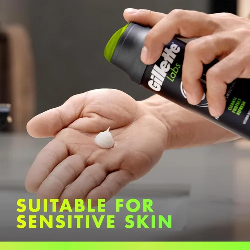 Miniatura 5 de Gillette Labs - Gel de afeitar espumoso rápido para hombres, sin alcohol, tinte y parabenos con vitamina B3 y algas marinas, refresca y calma