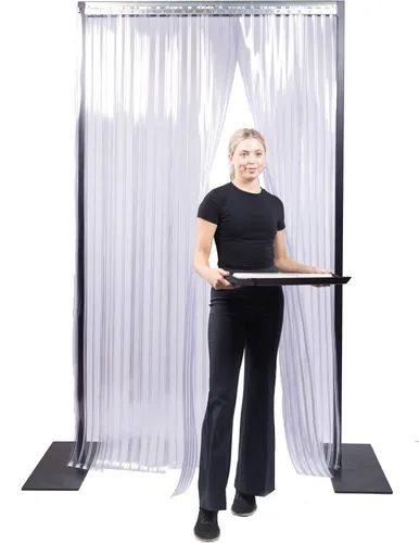 Kit de cortina para puerta – 36 pulgadas (3 pies) de ancho x 78 pulgadas (6 pies 6 pulgadas) de alto – Tiras de PVC transparentes de baja Baja