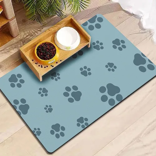 Miniatura 15 de Tapete de 12"×20" para comida de perro - Tapete absorbente para comida y agua, sin manchas, secado rápido, tapete para cuenco de gato, tapete