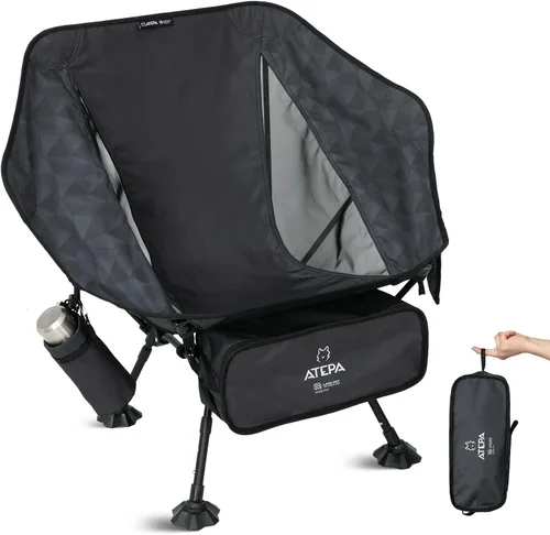 ATEPA UFO3.0 Silla de mochilero ultraligera, 330 libras, silla de campamento plegable de aluminio aeroespacial de alta resistencia con asiento