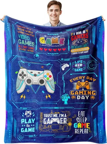 Manta de juegos para niños y niñas - Manta suave de juego para decoración de habitación de jugadores