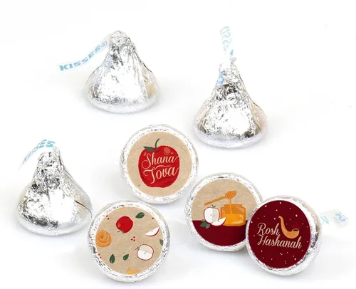 Miniatura 8 de Big Dot of Happiness Rosh Hashanah - Calcomanías redondas pequeñas para fiesta de Año Nuevo judío, etiquetas para recuerdos de fiesta, 324