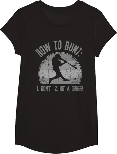 Miniatura 4 de Cómo Bunt Don't Hit A Dinger - Camiseta divertida de béisbol y sóftbol, Negro, S