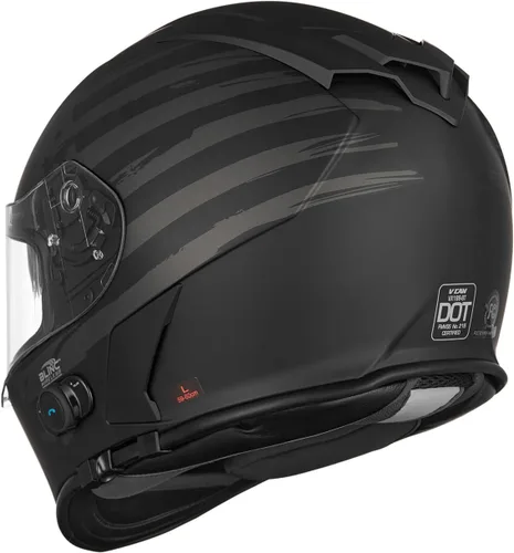 Miniatura 4 de VCAN - Casco integral de motocicleta con Bluetooth integrado, cara completa con doble visera