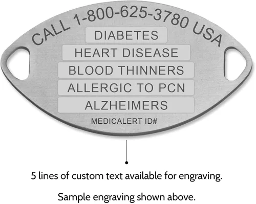 Miniatura 3 de MEDICALERT Medical Alert Bracelets For Women Men - Medical Id Bracelets Stretch Band USA Foundation Custom Engraving Bracelet