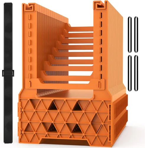 WELLUCK Soporte de Manguera de Alcantarillado para RV de 15 Pies, Soporte de Alcantarillado para RV Naranja Brillante con Diseño de Altura