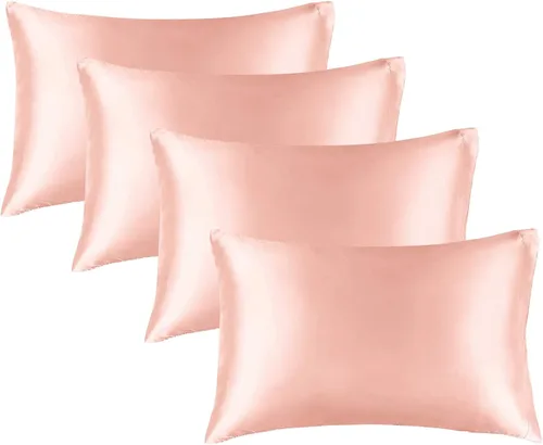 Miniatura 94 de Bedelite Funda de almohada de satén para el cuerpo, súper suave y refrescante, para el cabello y la piel, transpirable, sedosa y larga, 20 x 54 Rosa