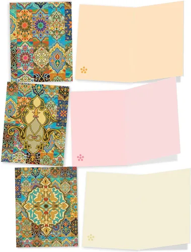 Miniatura 5 de The Best Card Company - 10 coloridas tarjetas de notas en blanco con sobres (4 x 5.12 pulgadas) - Juego surtido en caja - Señales árabes M6588OCB