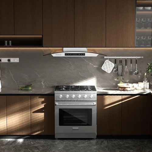 Miniatura 9 de Empava Estufa de Gas de 30 Pulgadas con Convección Verdadera, Horno de 4.55 Pies Cúbicos, Quemador de Potencia de 18,000 BTU para Sellar, Superficie