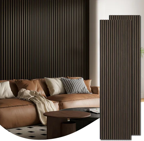 Miniatura 14 de Art3d Paquete de 2 paneles acústicos de listones de madera de 94.5 x 24 pulgadas para pared y techo - 31 pies cuadrados Panel acústico 3D estriado