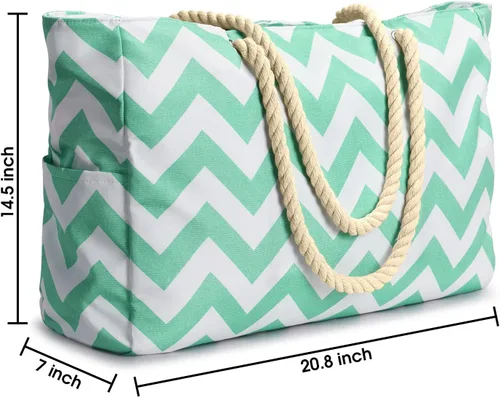 Miniatura 4 de Bolsas de playa para mujer, bolsa de playa grande impermeable con cremallera, bolsas de playa, impermeables, a prueba de arena, bolsa grande