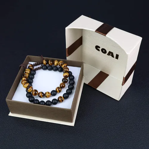 Miniatura 7 de COAI You Complete Me - Pulseras a juego con piedra de ónix, Piedra