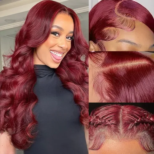 Miniatura 46 de Aaliweya Peluca de encaje frontal 360 HD con encaje frontal 360, peluca de cabello humano para mujer, densidad 180, prearrancada, sin pegamento, 1B