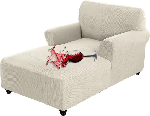 OKYUK Funda para tumbona, de tela jacquard, elástica, con doble brazo, lavable a máquina, protector de muebles suave para sala de estar y dormitorio
