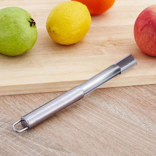 Miniatura 8 de Juego de descorazonador y descorazonador de frutas y verduras multifunción de acero inoxidable y removedor de picaduras para manzana, pera, cereza