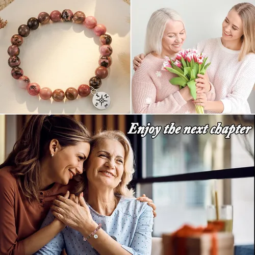 Miniatura 5 de HGDEER Pulsera de jubilación de piedra natural para mujeres/hombres 2024, regalos de despedida de despedida, regalo de San Valentín para compañeros