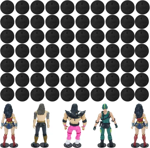 Miniatura 5 de SIXPOINTS 70 piezas de soporte para figuras de acción de 6 pulgadas, base de plástico negro, soportes de soporte de modelo compatibles con figuras