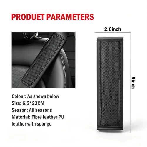 Miniatura 2 de Almohadillas para cinturón de seguridad, fundas de cuero para cinturón de seguridad, cojín de conducción más cómodo, ayuda a proteger tu cuello