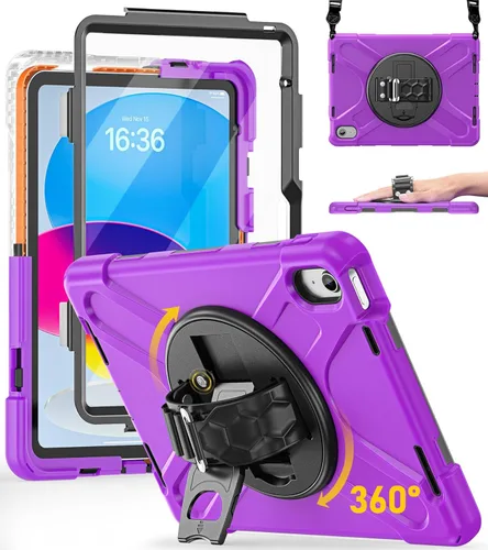 Miniatura 16 de BRAECN Funda para iPad de 9ª/8ª/7ª Generación, Funda Resistente a Prueba de Golpes con Protector de Pantalla, Soporte para Lápiz, Soporte para Tapa