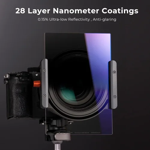 Miniatura 3 de K&F CONCEPT Filtro de densidad neutra graduada GND8 (3 topes) de 3.937 x 5.906 in con 28 recubrimientos multicapa compatible con soporte Cokin Z