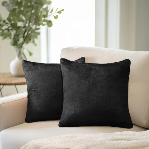 Miniatura 8 de PAVILIA Juego de 2 fundas de almohada negras de 20 x 20 pulgadas, fundas de almohada decorativas para cama, sofá, cojín decorativo bohemio para Negro