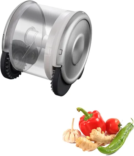 Picadora y picadora de ajo, rodillo triturador de ajo resistente, fácil de limpiar y apto para lavavajillas (tipo neumático)