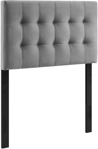 Miniatura 3 de Modway Lily Biscuit - Cabecero de terciopelo con estilo capitoné para cama individual, color gris
