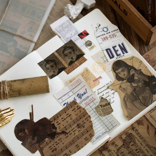 Miniatura 3 de CATaireen - 30 hojas de papel de estraza vintage hecho a mano, 5.8 x 8.2 pulgadas, para manualidades de decoupage (NO repetición, sin adhesivo)