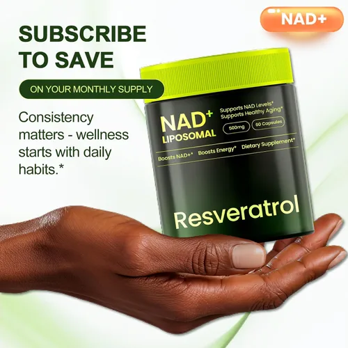 Miniatura 4 de Suplemento alternativo NMNH, resveratrol de ribósido de nicotinamida NAD, NAD liposomal + resveratrol, suministro de 30 días - Suplemento NAD