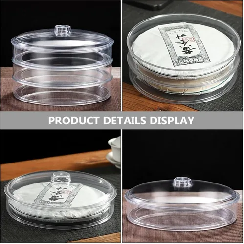 Miniatura 6 de Cabilock Contenedor para pan de pan, caja de almacenamiento de té de hojas sueltas, acrílico, transparente, apilable, caja de té PU, contenedor