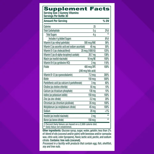 Miniatura 3 de Vitafusion Power Plus Gomitas Multivitamínicas para Mujeres, 100% del Valor Diario o Más de 10 Nutrientes, Ayuda a Apoyar los Nervios
