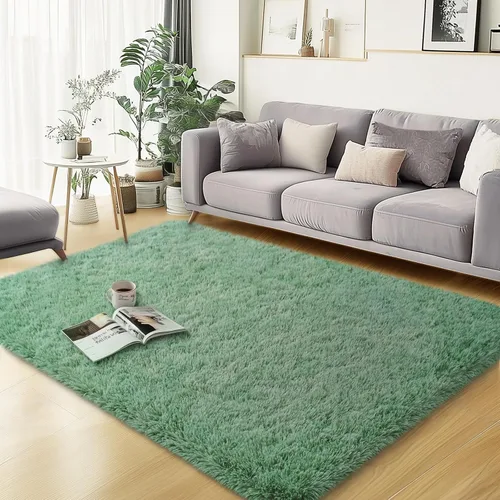 Miniatura 82 de qulint Alfombras de área de 5 x 7 pies para sala de estar, alfombra suave y esponjosa para dormitorio, alfombra de habitación de niños grandes, Gris
